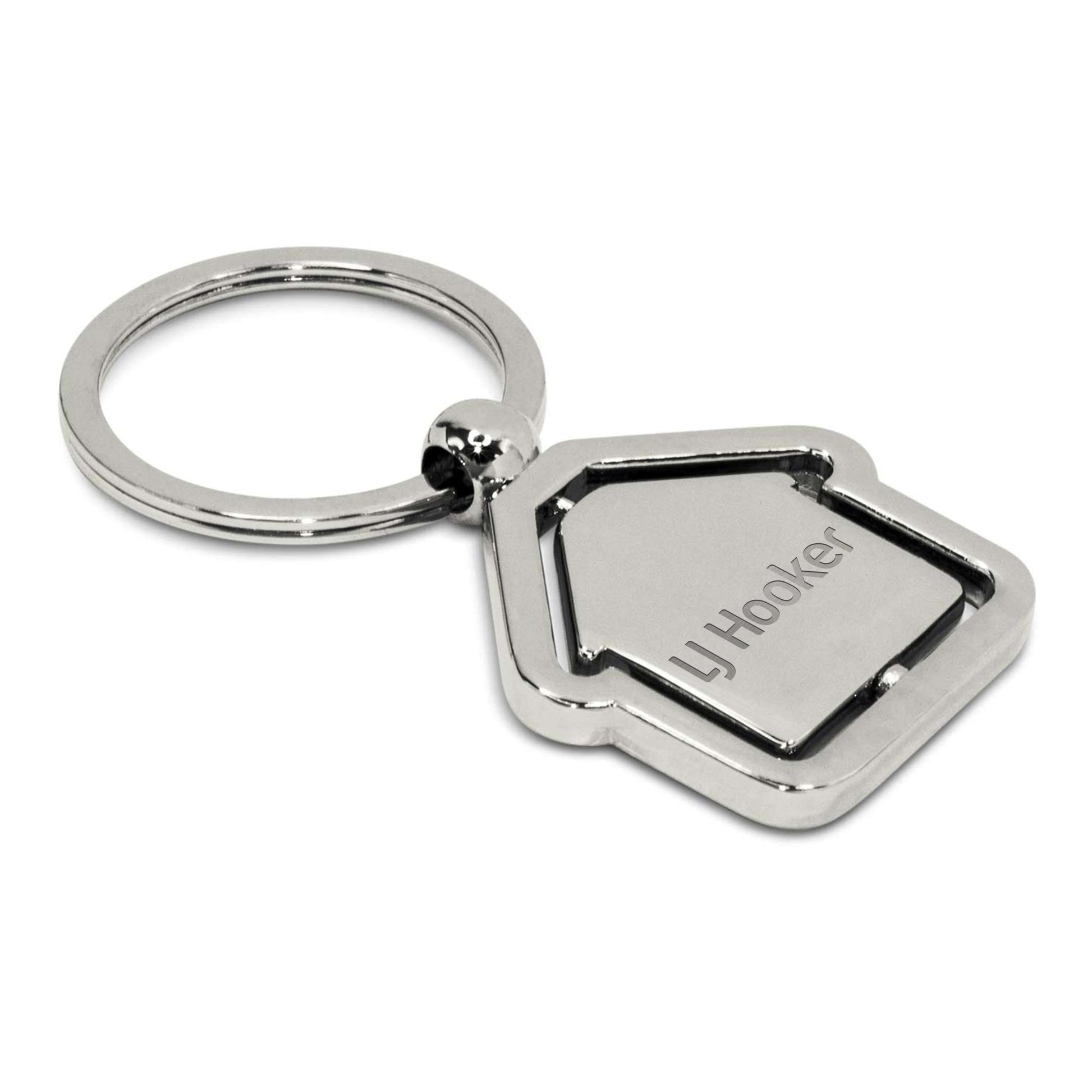 104886 - Spinning House Metal Key Ring - LJ Hooker Group