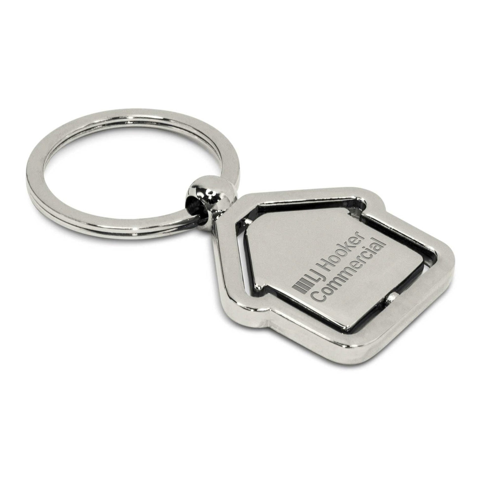 104886 - Spinning House Metal Key Ring - LJ Hooker Group