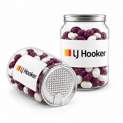 Corporate Colour Jelly Beans in Clear Can 210g LL3173